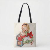 Hart Meisje Kind Retro Schattigee Kinderen Tote Bag (Voorkant)