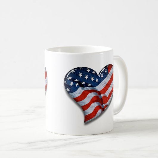 Hart met Amerikaanse vlag Koffiemok (Voorkant rechts)