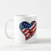 Hart met Amerikaanse vlag Koffiemok (Links)
