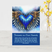 Hart met Angel Wings Kaart (Gele Bloem)