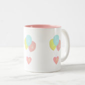 Hart met ballonnen tweekleurige koffiemok (Voorkant rechts)