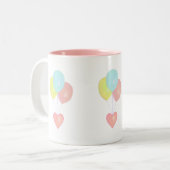 Hart met ballonnen tweekleurige koffiemok (Voorkant links)