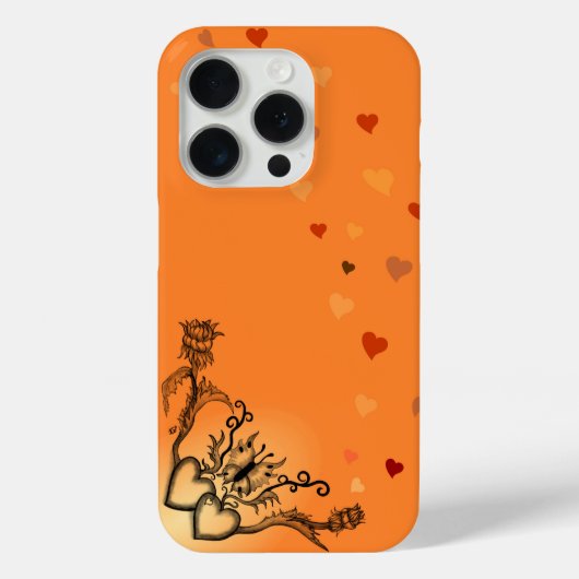 Hart met Bloem en Vlinder Case-Mate iPhone Case (Achterkant)