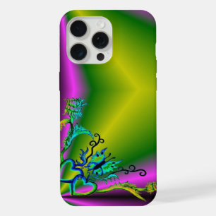 Hart met Bloem en Vlinder iPhone 15 Pro Max Hoesje