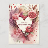 Hart met bloemen en benzine feestdagenkaart (Voorkant)