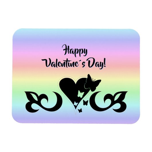 Hart met Butterfly en Lily Magneet (Horizontaal)