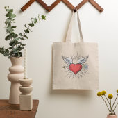 Hart met Canvas tas