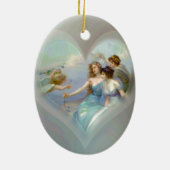 Hart met Cupid en Dames Keramisch Ornament (Achterkant)