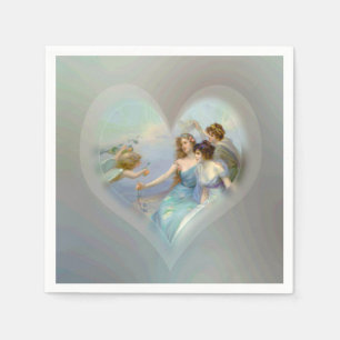 Hart met Cupid en Dames Servetten