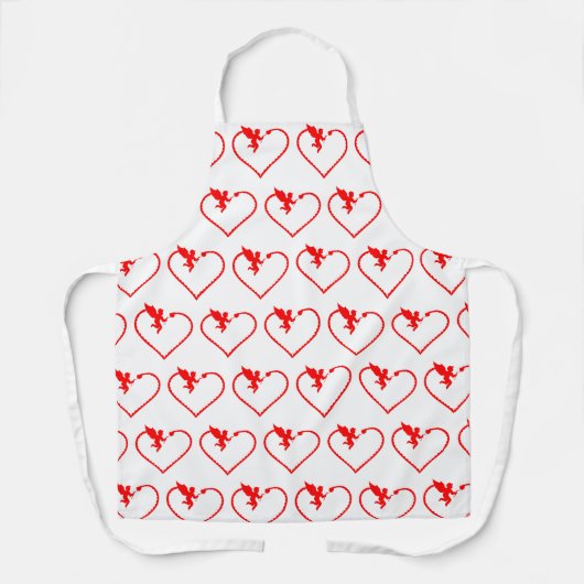 Hart met cupido cadeau voor jou schort (Voorkant)