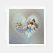 Hart met Cupido en Dames Servetten (Voorkant)