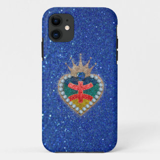 hart met de Amazigh-vlag in een helder glitter Case-Mate iPhone Case