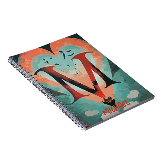 Hart met de letter M Notitieboek (Rechterzijde)