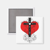 Hart met een bloeiende dwarsmagneet magneet (Voorkant / Achterkant)