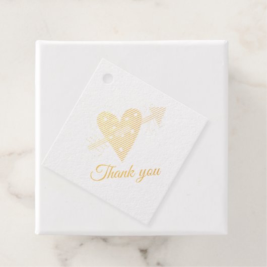 Hart met een pijl bedankjes labels (Met doos)