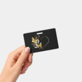 Hart met gouden vlinders badge (Handheld)