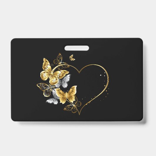 Hart met gouden vlinders badge (Voorzijde)