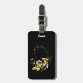 Hart met gouden vlinders bagagelabel (Voorkant verticaal)