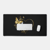 Hart met gouden vlinders bureaumat (Keyboard & Muis)