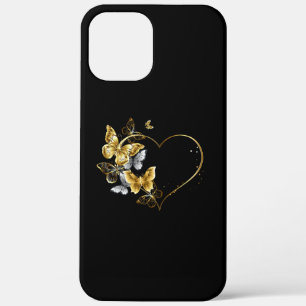 Hart met gouden vlinders Case-Mate iPhone case