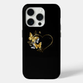 Hart met gouden vlinders Case-Mate iPhone case (Achterkant)