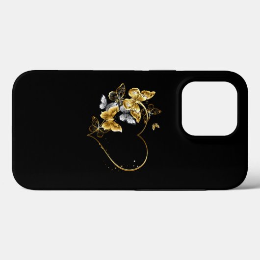 Hart met gouden vlinders Case-Mate iPhone case (Achterkant (horizontaal))