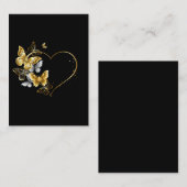 Hart met gouden vlinders contactkaartje (Voorkant / Achterkant)