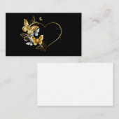 Hart met gouden vlinders contactkaartje (Voorkant / Achterkant)
