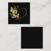 Hart met gouden vlinders contactkaartje (Voorkant / Achterkant)