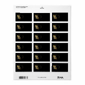 Hart met gouden vlinders etiket (Full Sheet)