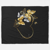 Hart met gouden vlinders fleece deken (Voorkant (Horizontaal))