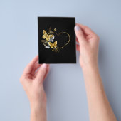 Hart met gouden vlinders flyer (Hand)