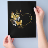 Hart met gouden vlinders flyer (Hand)