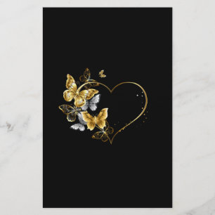 Hart met gouden vlinders flyer