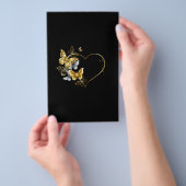 Hart met gouden vlinders flyer (Hand)