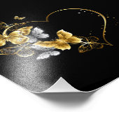 Hart met gouden vlinders foto afdruk (Hoek)