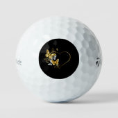 Hart met gouden vlinders golfballen (Voorkant)