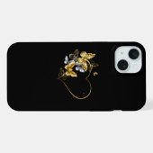 Hart met gouden vlinders iPhone hoesje (Achterkant horizontaal)