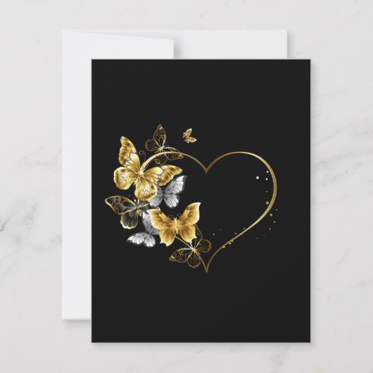 Hart met gouden vlinders kaart (Voorkant)