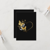 Hart met gouden vlinders kaart (Voorkant / Achterkant in situ)