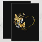 Hart met gouden vlinders kaart (Voorkant / Achterkant)