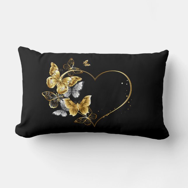 Hart met gouden vlinders kussen (Voorkant)