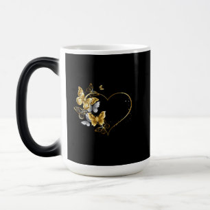 Hart met gouden vlinders magische mok