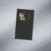 Hart met gouden vlinders magnetisch visitekaartje (Voorbeeld)