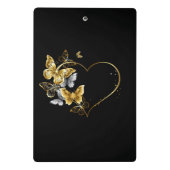 Hart met gouden vlinders mini klembord (Achterkant)