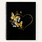 Hart met gouden vlinders notitieboek (Voorkant)