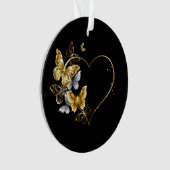 Hart met gouden vlinders ornament (voorkant)