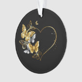 Hart met gouden vlinders ornament (voorkant)