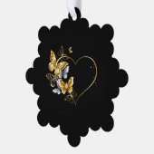 Hart met gouden vlinders ornament kaart (Links)