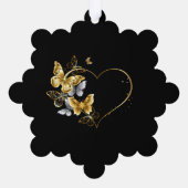 Hart met gouden vlinders ornament kaart (Achterkant)